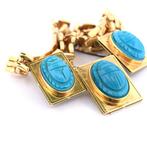 Halsketting - 18 karaat Geel goud Turquoise - ANNI 80, Sieraden, Tassen en Uiterlijk, Kettingen, Nieuw