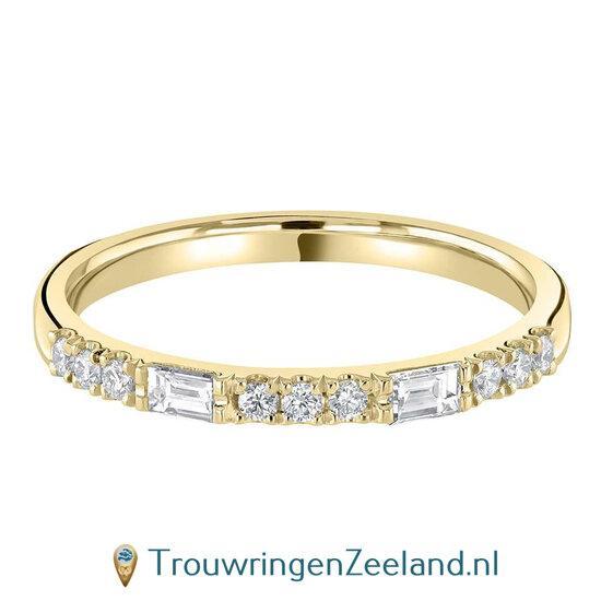 Aanschuifring in 9/18 karaat geelgoud Vlakke-vorm met 11 ..., Sieraden, Tassen en Uiterlijk, Ringen, Verzenden
