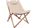 Bo-Camp Bloomsbury - Relaxstoel - Luxe houten frame - Beige, Verzenden, Zo goed als nieuw