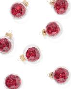 HEMA Glazen kerstballen confetti rood - 9 stuks, Diversen, Verzenden, Nieuw