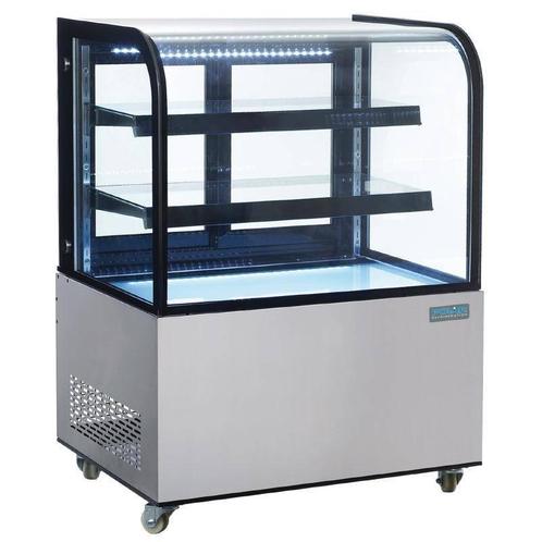 Gekoelde vitrine met gebogen glas 270 liter HorecaTraders, Zakelijke goederen, Horeca | Keukenapparatuur, Verzenden