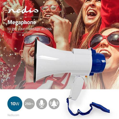 Megafoon | 10 W | Bereik van 250 m | Ingebouwde microfoon, Diversen, Overige Diversen, Nieuw, Ophalen of Verzenden