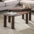 *WOONWINKEL* Salontafel Set Bruin Teakhout 2-delig, Huis en Inrichting, Tafels | Salontafels, Verzenden, Nieuw