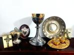Kelkje van Argentijns zilver 800 met 7 liturgische, Antiek en Kunst