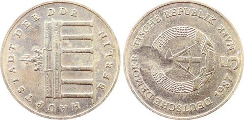 Duitsland Fehlpraegung 5 Mark Ddr 1987 A Schroetlingsfehl..., Postzegels en Munten, Munten | Europa | Niet-Euromunten, Verzenden