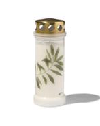HEMA Herdenkingslicht Ø6.5x17 bladeren, Huis en Inrichting, Woonaccessoires | Kandelaars en Kaarsen, Verzenden, Nieuw, Wit