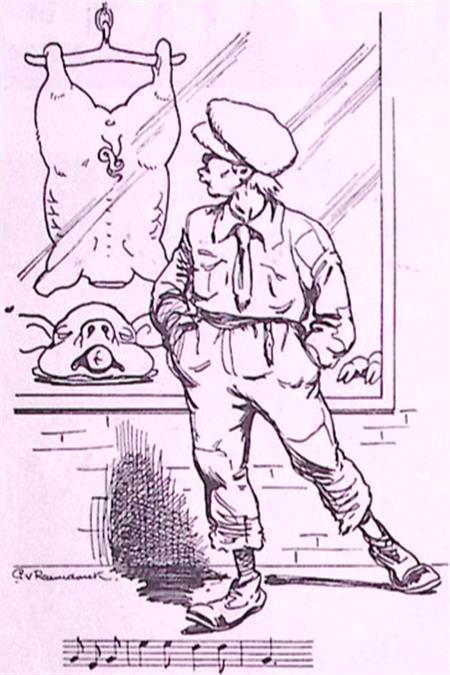 Spotprent over Nederlandse mening over Hitler (lijst optie), Antiek en Kunst, Kunst | Litho's en Zeefdrukken, Verzenden