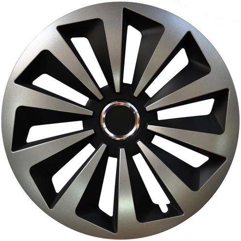 Wieldoppen  Fox Ring Mix Zilver/Zwart 14 Inch, Auto diversen, Wieldoppen, Verzenden