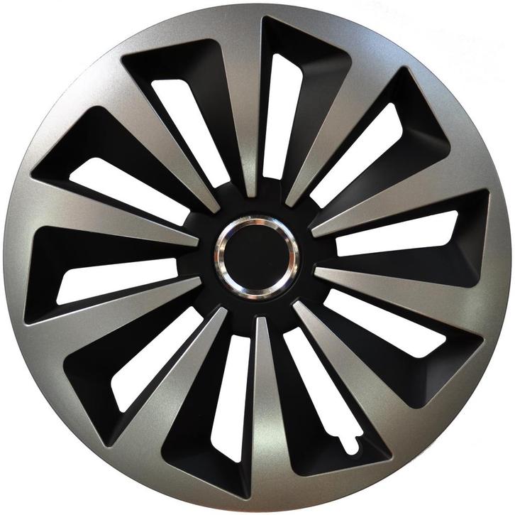 Wieldoppen  Fox Ring Mix Zilver/Zwart 14 Inch, Auto diversen, Wieldoppen, Verzenden