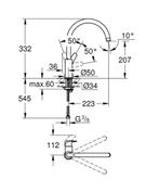 GROHE BauFlow Keukenkraan - hoge draaibare uitloop - chroom, Verzenden, Zo goed als nieuw