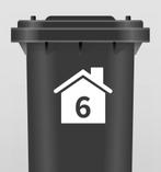 Kliko/Container Sticker met Huisnummer - Wit, Hobby en Vrije tijd, Stickers en Plaatjes, Nieuw