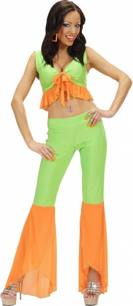 Groen-oranje samba top en broek, Hobby en Vrije tijd, Feestartikelen, Nieuw, Ophalen of Verzenden