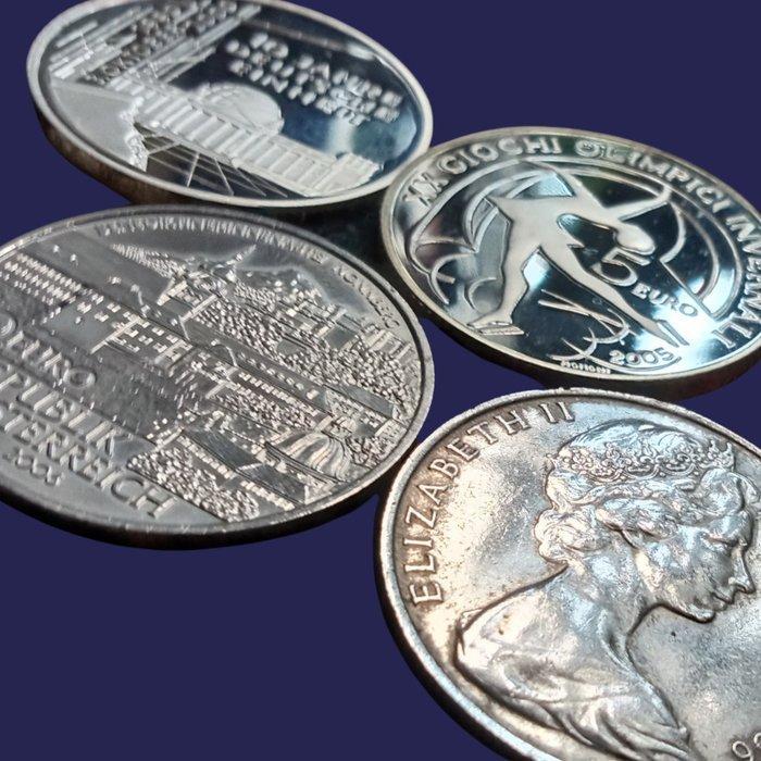 Italië. Austria, Germania, Australia - 4 Monete Argento FDC, Postzegels en Munten, Munten | Europa | Niet-Euromunten