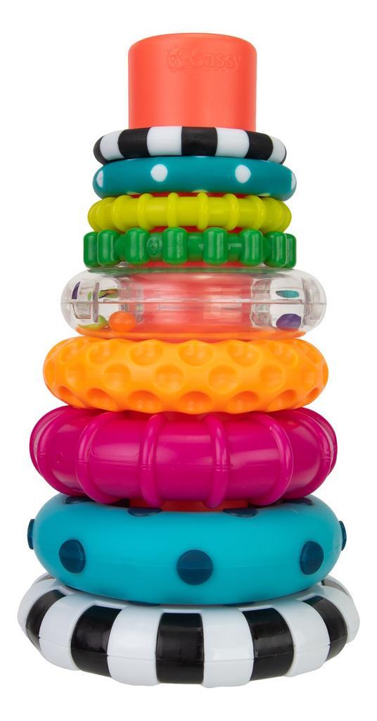 Sassy Multicolor Stapeltoren, Kinderen en Baby's, Speelgoed | Babyspeelgoed, Nieuw, Verzenden