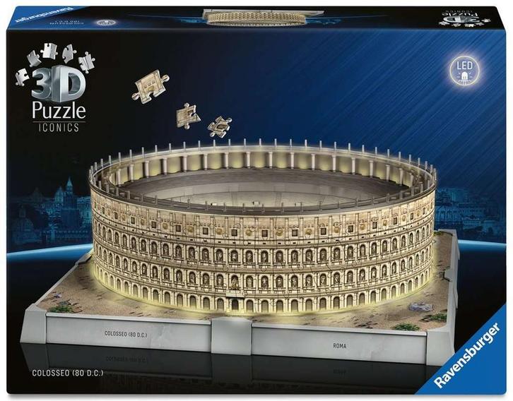 Iconics 3D Puzzel - Colosseum Rome with Light (291 stukjes), Hobby en Vrije tijd, Denksport en Puzzels, Nieuw, Verzenden