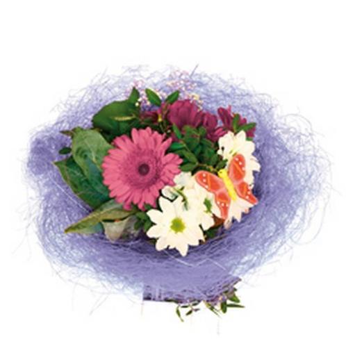 Boekethouder sisal lila 25 cm - exclusief decoratie, Huis en Inrichting, Woonaccessoires | Kunstplanten en Kunstbloemen, Nieuw