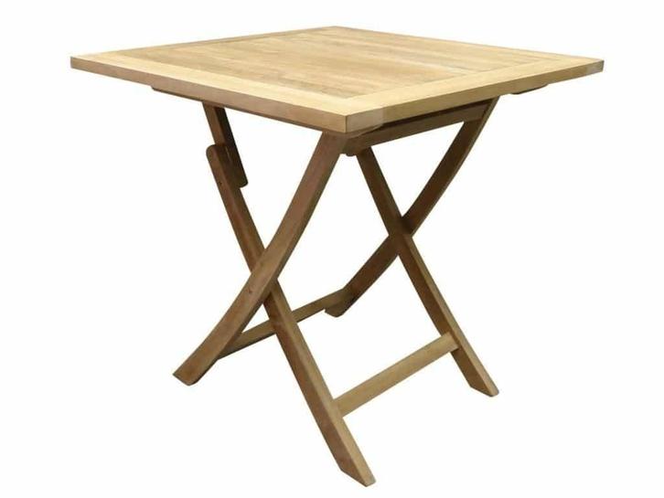 Klaptafel 80 cm vierkant teak, Tuin en Terras, Tuintafels, Nieuw, Teakhout, Ophalen of Verzenden