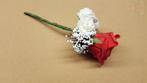 Corsage Roos WarmRood/wit/wit CPR150 Maatwerk corsage, Ophalen of Verzenden, Nieuw