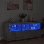 vidaXL Dressoir met LED-verlichting 162x37x67 cm betongrijs, Huis en Inrichting, Kasten | Dressoirs, Minder dan 50 cm, Verzenden