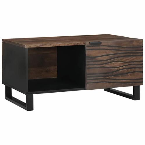 vidaXL Salontafel Bruin en zwart 80 x 50 x 40 cm, Huis en Inrichting, Tafels | Salontafels, Nieuw, 50 tot 100 cm, Overige houtsoorten