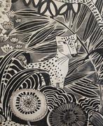 300x280cm! Exclusieve abstracte moderne stof met nachtelijke