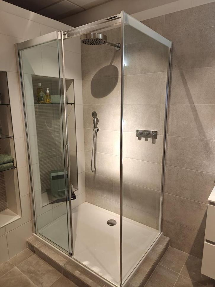 DUKA 4200-2 douchecabine 120x90cm met gratis douchebak 0085, Doe-het-zelf en Verbouw, Sanitair, Douche, Nieuw, Chroom, Glas