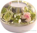 Waxinelichthouders Dreamlight van mond geblazen glas, Huis en Inrichting, Verzenden, Nieuw, Beige, Overige materialen