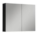 Spiegelkast Cuba 90 x 16 x 70 cm Zwart Mat Spiegelkast, Huis en Inrichting, Badkamer | Badkamermeubels, Verzenden, Nieuw, Spiegelkast