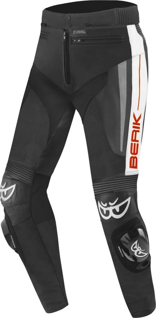 Berik Kendo Zwart Wit Rood Leren Motorbroek, Motoren, Kleding | Motorkleding, Heren, Nieuw met kaartje, Broek | leer, Verzenden