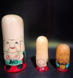 Beeldje, Trio Vintage Japanse traditionele Togatta Kokeshi