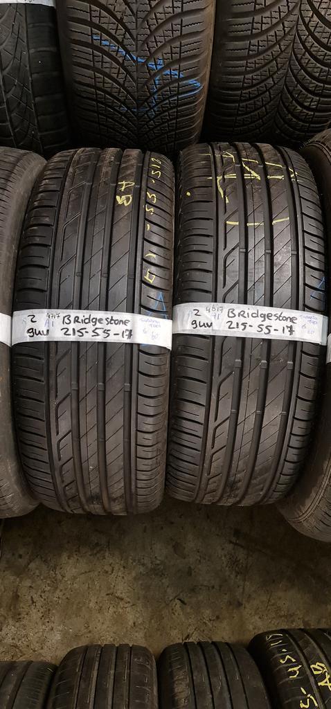 2x 215-55-17 Bridgestone Zomer 6mm €50 Per Band 215 55 17, Auto-onderdelen, Banden en Velgen, 17 inch, Zomerbanden, 215 mm, Personenwagen