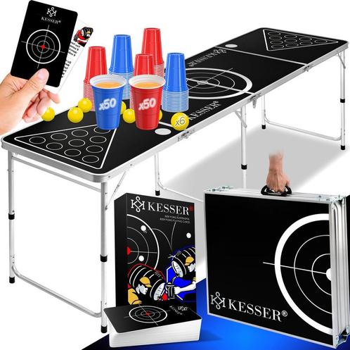 KESSER® Beerpong-Tafel / Beerpong - Set met Kaartspel Drinks, Tuin en Terras, Tuinmeubel-accessoires, Nieuw, Verzenden