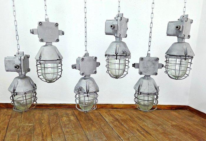 Plafondlamp (6) - Glas, Aluminium, Antiek en Kunst, Antiek | Wandborden en Tegels