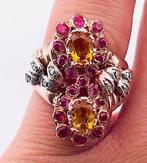 Zonder Minimumprijs - Ring - 9 kt. Roségoud, Zilver Robijn -, Nieuw