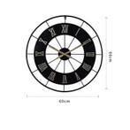 Roman Époque – Industriële Wandklok 50 cm – Metaal – Zwart/Z, Verzenden, Nieuw, Analoog, Wandklok