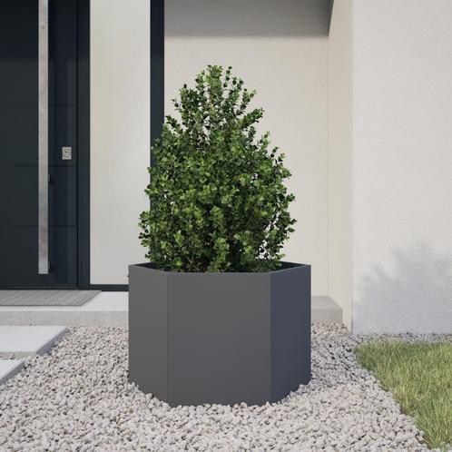 vidaXL Plantenbak zeshoek 69x60x45 cm staal antracietkleurig, Tuin en Terras, Bloembakken en Plantenbakken, Nieuw, Metaal, Verzenden