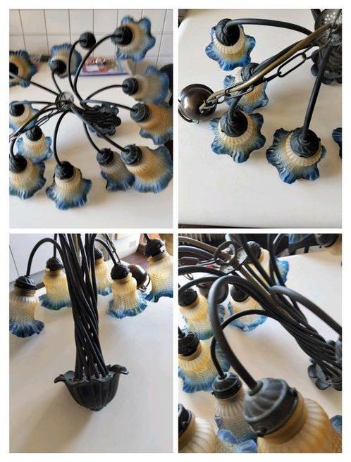Lamp - Glas, Metaal, Antiek en Kunst, Curiosa en Brocante