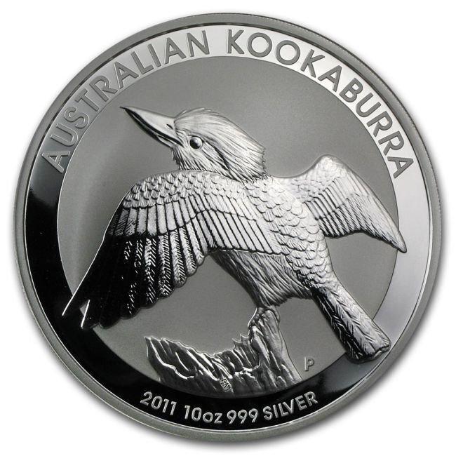 Australië. 10 Dollars 2011 10 oz, Kookaburra Coin, Postzegels en Munten, Munten | Europa | Niet-Euromunten