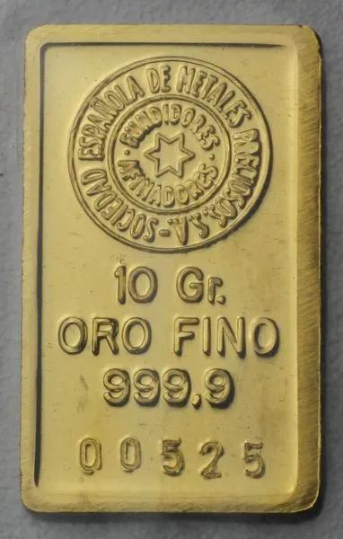 10 gram goudbaar Sempsa JP met certificaat LBMA, Postzegels en Munten, Edelmetalen en Baren, Goud, Verzenden