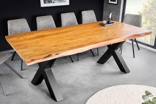 Massief houten eettafel MAMMUT 200cm acacia X-frame zwart, Huis en Inrichting, Tafels | Eettafels, Ophalen of Verzenden