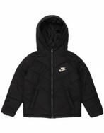 NIKE Boys Hooded Padded Jacket 3-4 Years XS Black Polyester, Verzenden, Nieuw
