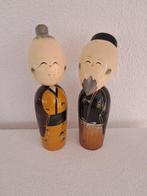 Kokeshi - Beeldje - Vintage set met twee Sosaku kokeshi