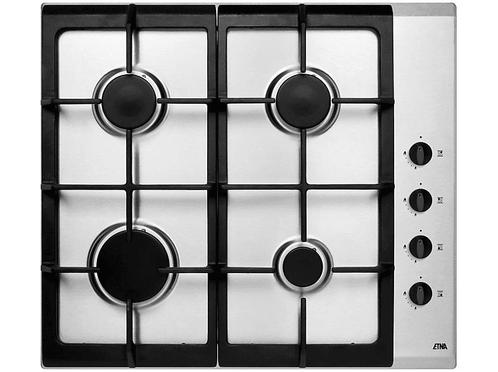 Etna - Gas Kookplaat - Zilver, Witgoed en Apparatuur, Kookplaten, Gas, Nieuw, 4 kookzones, Verzenden