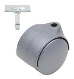 Meubelwiel Zilver Kunststof 50 mm met Bevestigingsplaat, Doe-het-zelf en Verbouw, Zwenkwielen, Ophalen of Verzenden, Nieuw
