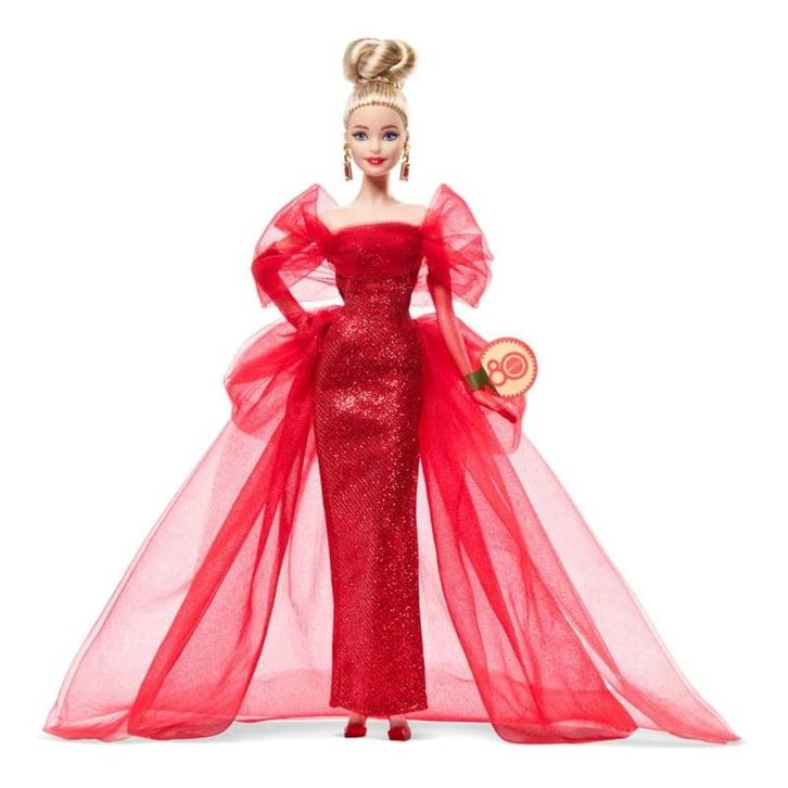 Barbie Signature Doll 80th Anniversary Blonde (Mattel, Merk), Kinderen en Baby's, Speelgoed | Poppen, Zo goed als nieuw, Verzenden