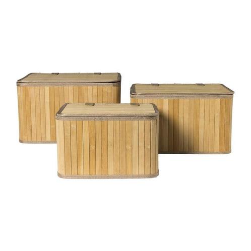 Opbergmand Oscar met deksel - set van 3, Huis en Inrichting, Woonaccessoires | Schalen en Manden, Verzenden