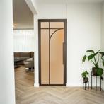 Stalen Binnendeur - Brons - 5 Vlaks rond - Mat glas, Doe-het-zelf en Verbouw, Deuren en Horren, Minder dan 80 cm, Binnendeur, Nieuw