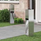 vidaXL Zonne LED Padverlichting 2 pcs Zilver Roestvrij staal, Verzenden, Nieuw