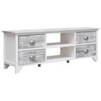 vidaXL Tv-meubel 108x30x40 cm massief paulowniahout wit en, Huis en Inrichting, Kasten | Televisiemeubels, 100 tot 150 cm, Verzenden