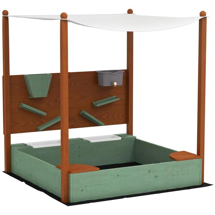 TRUUSK Zandbak Met Dak - 116 x 112,5 cm Houten Zandbak - Met, Kinderen en Baby's, Speelgoed | Buiten | Zandbakken, Nieuw, Verzenden